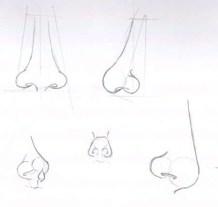 Нос рисунок легкий