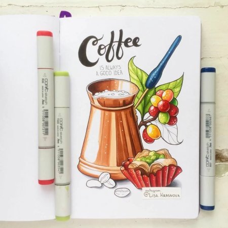 Рисунки маркерами для скетчинга