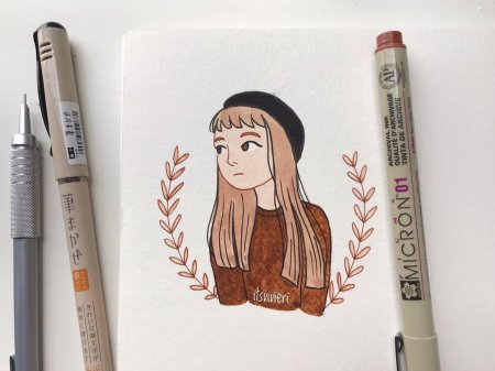 Рисунки для скетчбука маркерами девушки