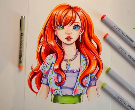 Рисунки для скетчбука лёгкие девочки