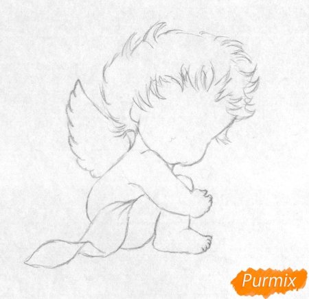 Ангелочек рисунок карандашом