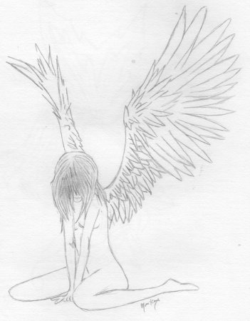 Ангел рисунок для срисовки