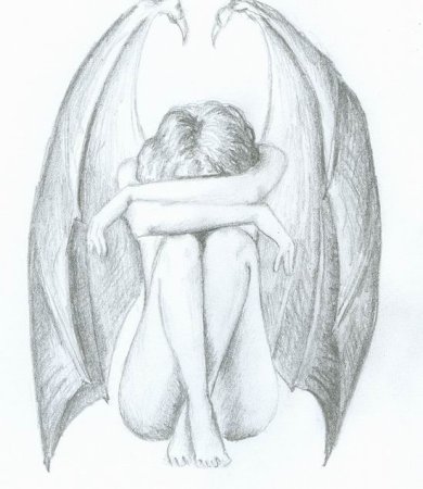 Ангел карандашом для срисовки