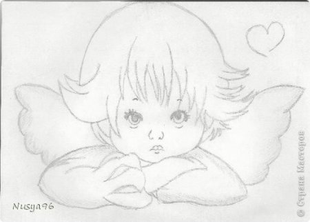 Ангелочек рисунок карандашом