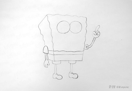 Спанч Боб нарисовать легко