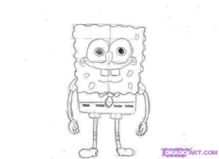Спанч Боб рисунок карандашом