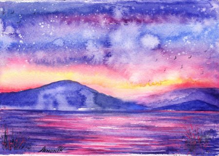 Рисунки акварелью легкие