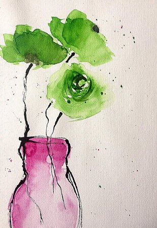 Тюльпаны акварелью для начинающих