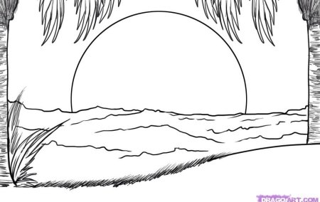 Раскраска пейзаж море