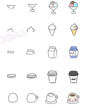 Рисунки для срисовки для начинающих еда