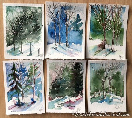 Зимний пейзаж карандашом легкий