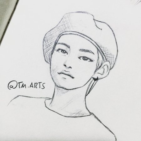 Рисунки BTS легкие Тэхен