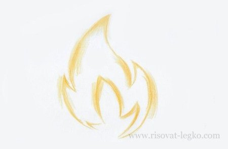 Огонь для срисовки карандашом