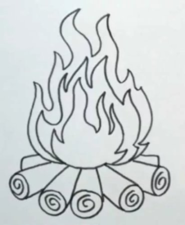 Огонь рисунок реалистичный карандашом