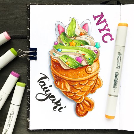 Рисунки спиртовыми маркерами