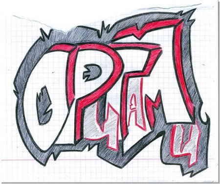 Граффити на бумаге маркером