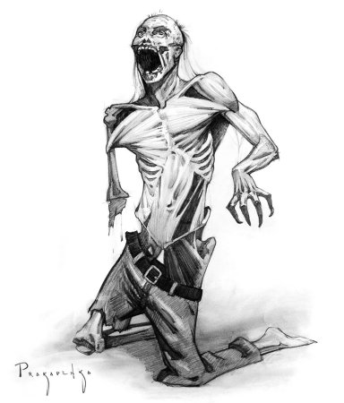 Скетчи карандашом зомби
