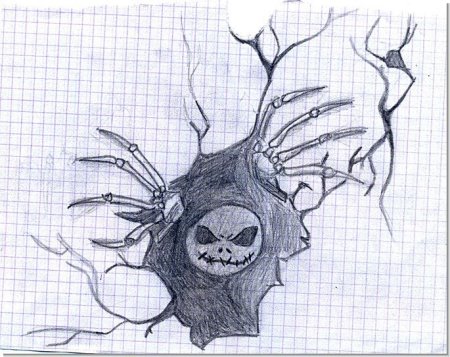 Страшные рисунки в тетради