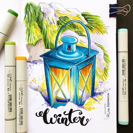 Маленькие рисунки фломастерами