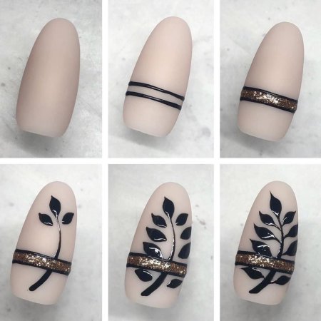 Веточка на ногтях пошагово