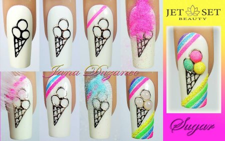 Рисунок мороженое на ногтях
