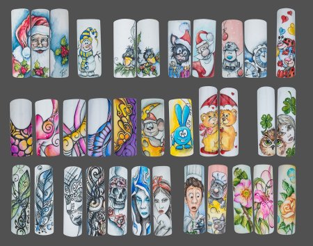 Акриловая роспись на ногтях