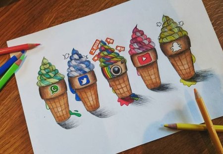 Роллы скетч маркерами