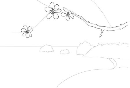 Весна рисунок карандашом