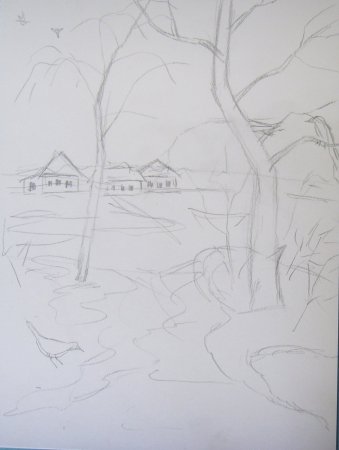 Весна рисунок карандашом