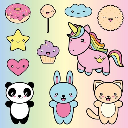 Милые рисунки наклейки лёгкие маленькие