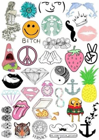 Маленькие рисунки для срисовки еда