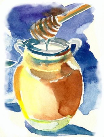 Рисунки медовой акварелью