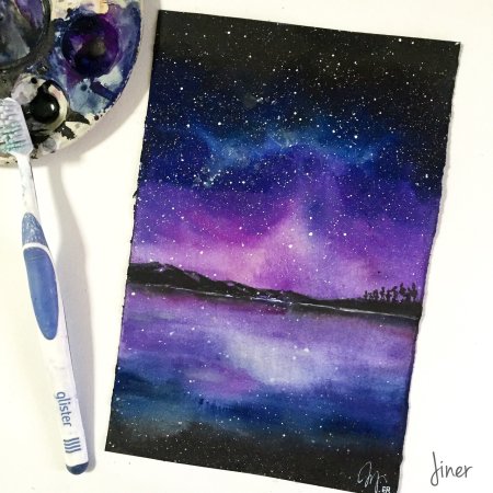 Космос акварелью для начинающих