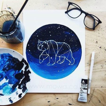 Космос акварельными красками