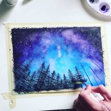 Космос гуашью