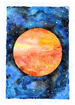 Рисунки космоса красками для начинающих
