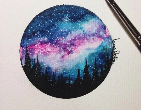 Космос акриловыми красками
