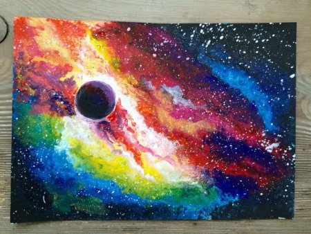 Космические рисунки акварелью легкие для новичков