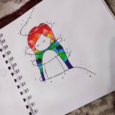Рисунки для скетчбука лёгкие девочки
