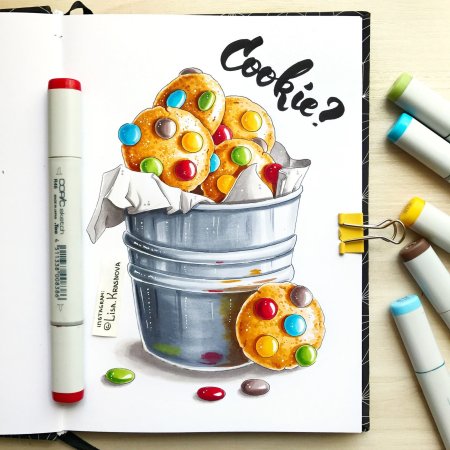 Рисунки животных маркерами для скетчинга