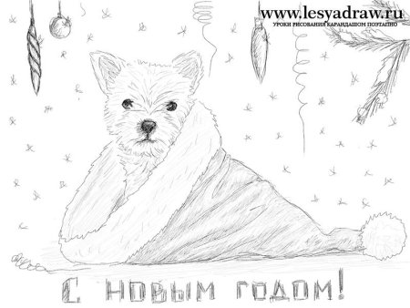 Новогодние рисунки карандашом