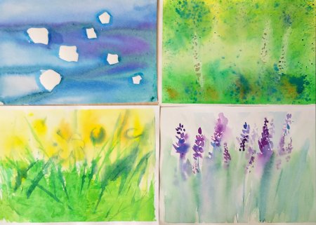 Рисунки акварелью для детей