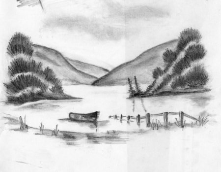 Рисунки карандашом природа