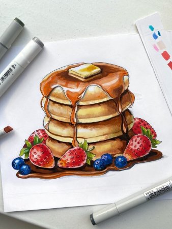 Скетчинг маркерами еда