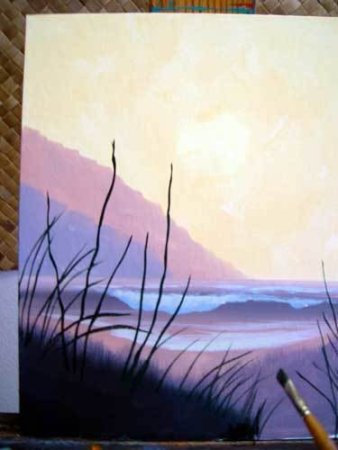 Пейзаж гуашью для начинающих легкие