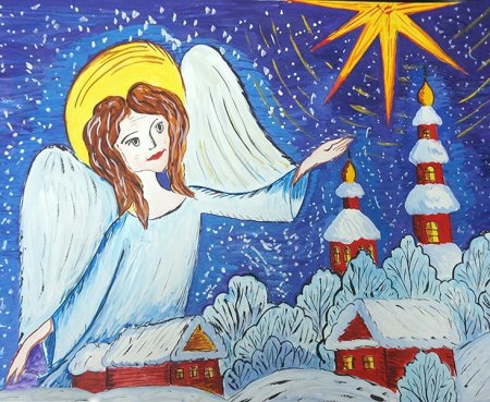 Рождество рисунок для детей