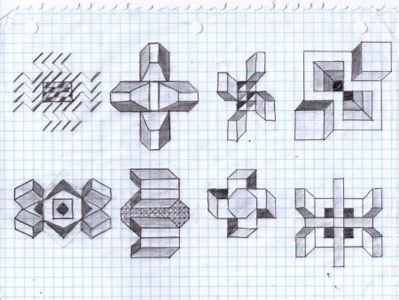 Рисование по клеточкам 3д