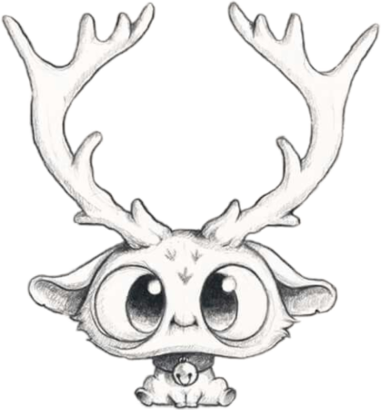 Рисунок оленя для срисовки легкие