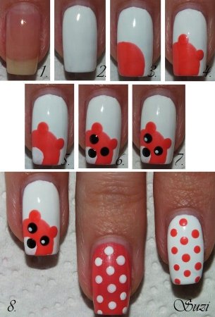 Поэтапные рисунки на ногтях