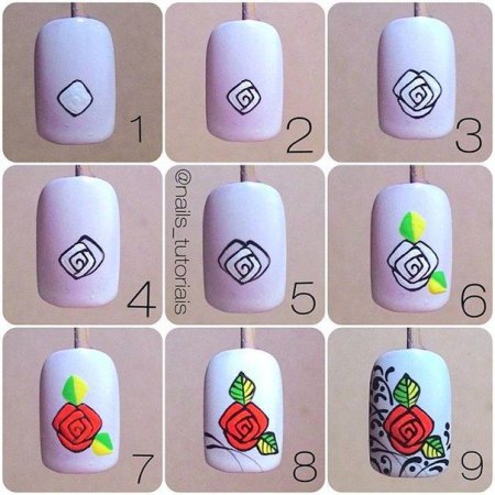 Цветочки на ногтях для начинающих